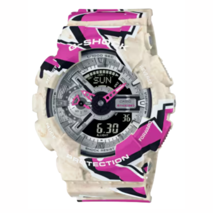 Casio G-Shock Street Spirit Series GA-110SS-1A Graffiti Multicolored Pink Resin Band Men Sports Watch